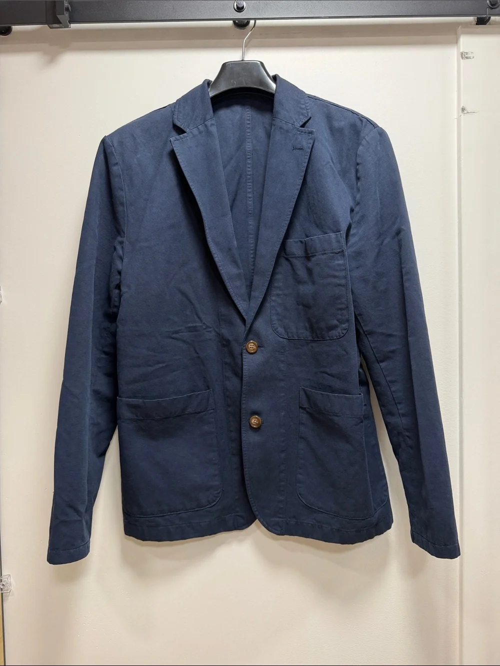 J. Crew Navy Blue Cotton Blazer